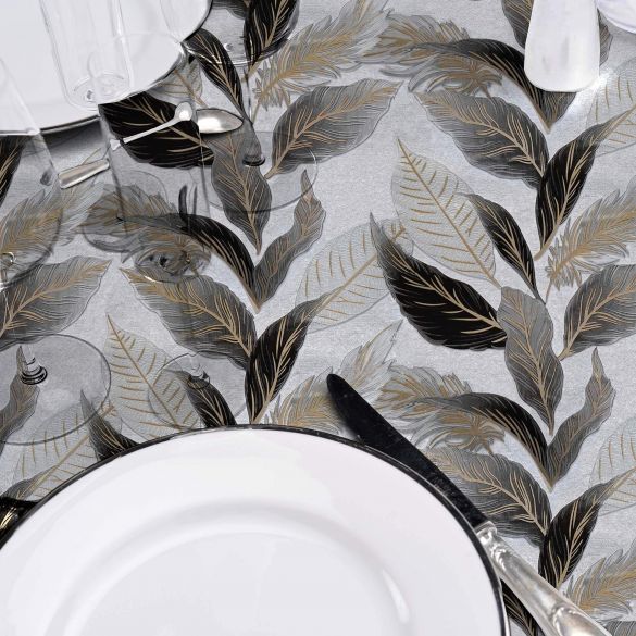 Toile cirée ronde - Diamètre 160 cm - Oralia métallisé
