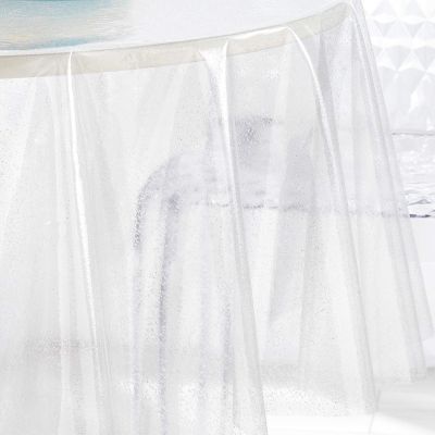 Nappe ronde transparente - Diamètre 140 cm - Paillettes argent