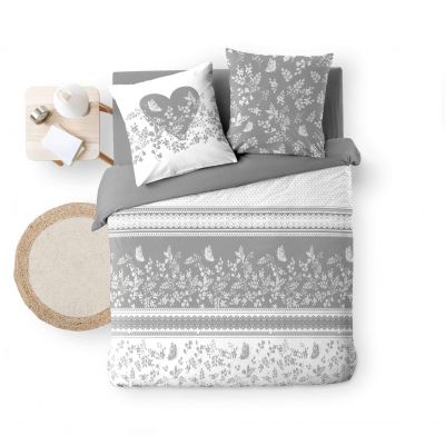 Housse de couette 220x240 cm + taies - Gris