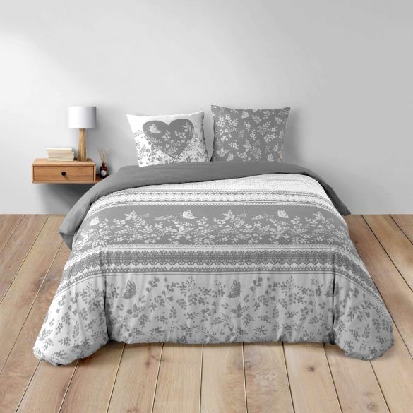Housse de couette 220x240 cm + taies - Gris