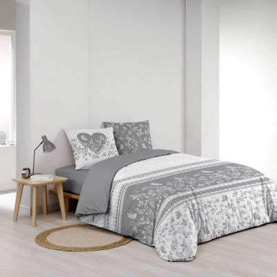 Housse de couette 220x240 cm + taies - Gris