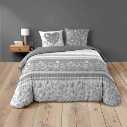 Housse de couette 220x240 cm + taies - Gris