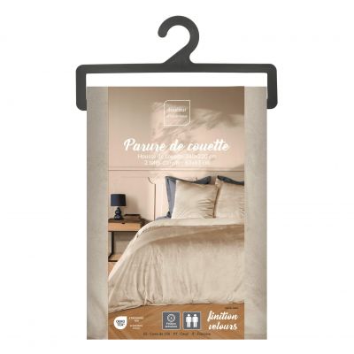 Housse de couette - 220x240 cm + taies - Velours sable