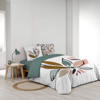 Housse de couette - 220x240 cm + taies - Dessin floral