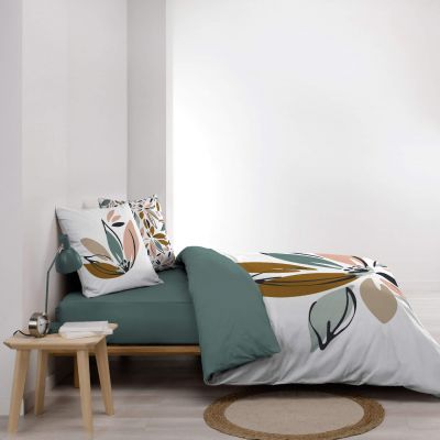 Housse de couette - 220x240 cm + taies - Dessin floral