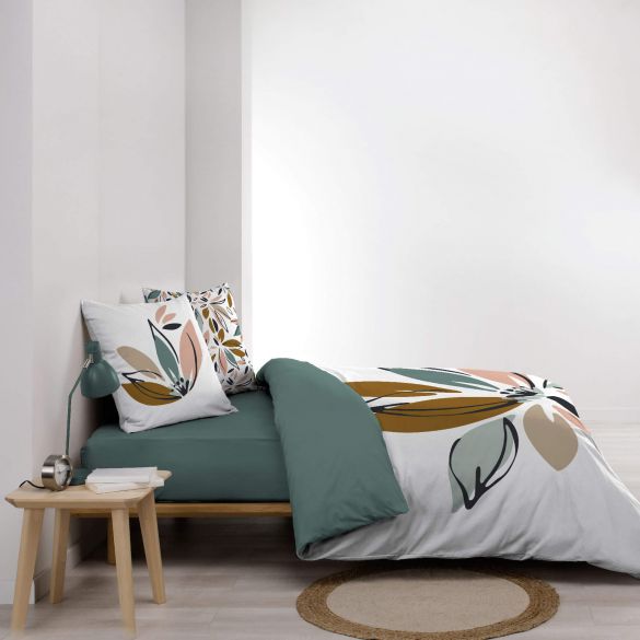 Housse de couette - 220x240 cm + taies - Dessin floral