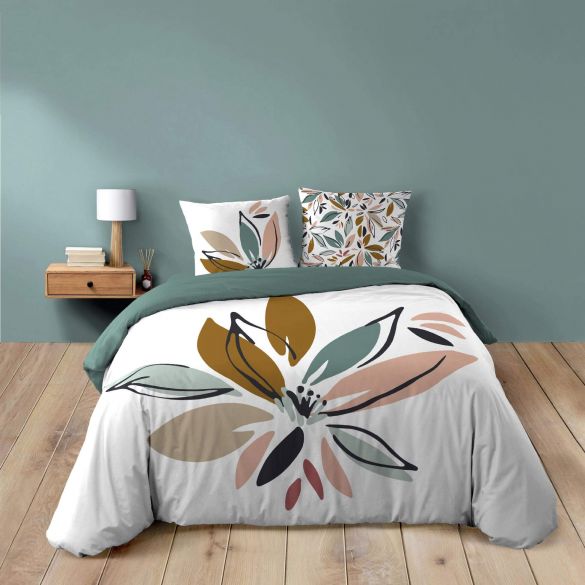 Housse de couette - 220x240 cm + taies - Dessin floral Housse de couette - 220x240 cm + taies - Dessin floral