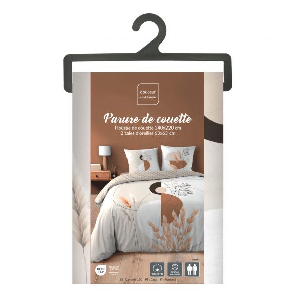 Housse de couette - 220x240 cm + taies - Graphique floral