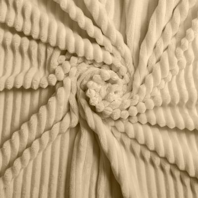 Housse de couette - 220x240 cm + taies - Flanelle en relief couleur sable
