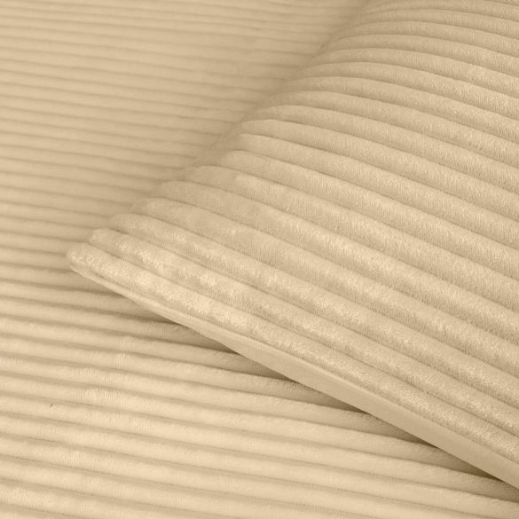 Housse de couette - 220x240 cm + taies - Flanelle en relief couleur sable