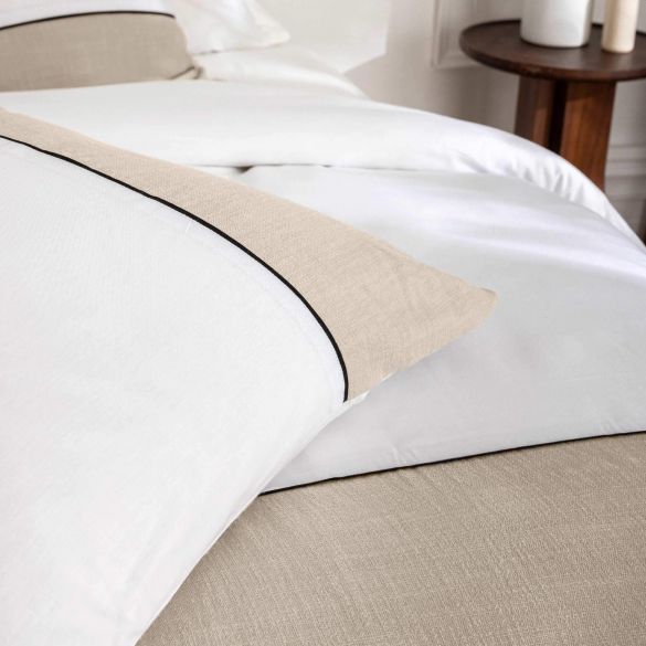 Housse de couette 260x240 cm + taies - 57 fils - Coton tissé