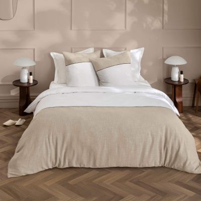 Housse de couette 260x240 cm + taies - 57 fils - Coton tissé