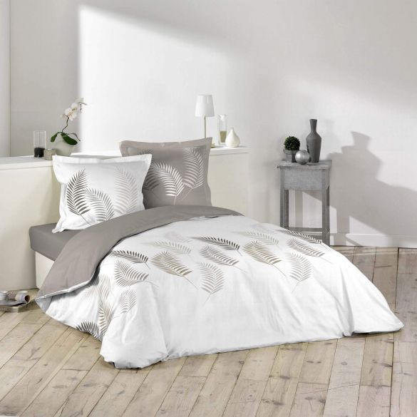 Housse de couette - 260x240 cm + taies - 57 fils - Feuillage Housse de couette - 260x240 cm + taies - 57 fils - Feuillage