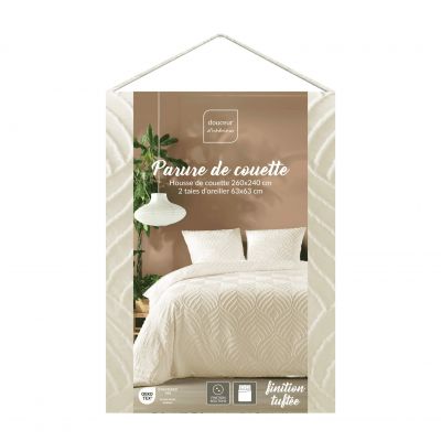 Housse de couette 240x260 cm + taies - Formes Graphique tufté