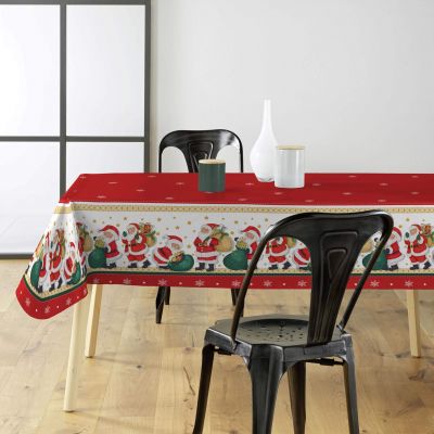 Toile cirée au mètre - Largeur 140 cm - Père noel et flocons