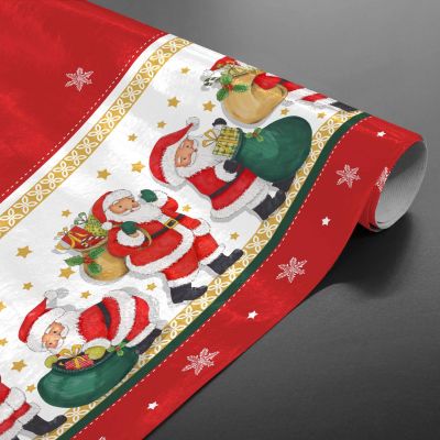Toile cirée au mètre - Largeur 140 cm - Père noel et flocons