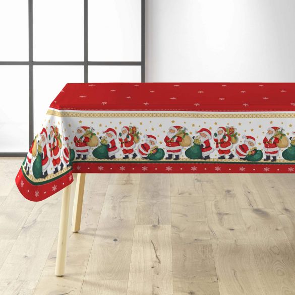 Toile cirée au mètre - Largeur 140 cm - Père noel et flocons