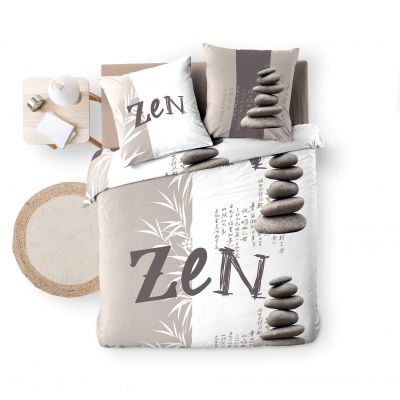 Housse de couette - 220 x 240 cm + taies - Galets zen