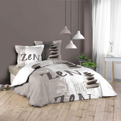 Housse de couette - 220 x 240 cm + taies - Galets zen