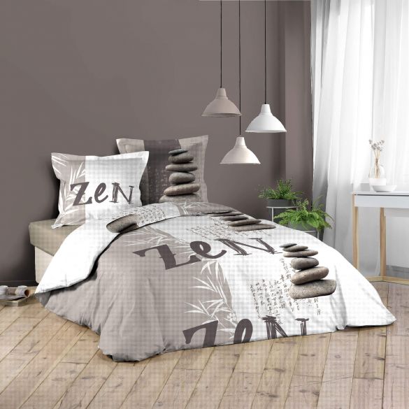 Housse de couette - 220 x 240 cm + taies - Galets zen