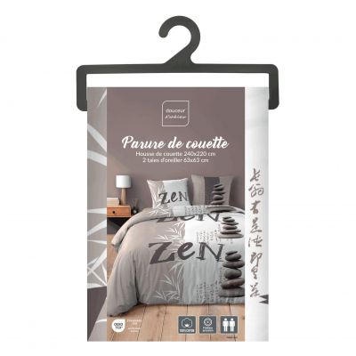 Housse de couette - 220 x 240 cm + taies - Galets zen