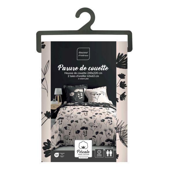 Housse de couette - 220x240 cm + taies - Percale - Iris