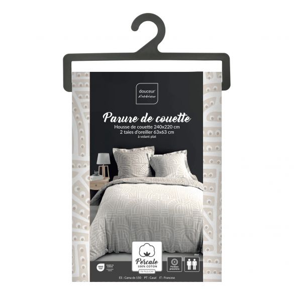 Housse de couette - 220x240 cm + taies - Percale - Eliot