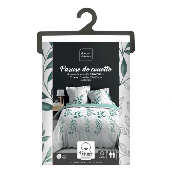 Housse de couette - 220x240 cm + taies - Percale - Wendy