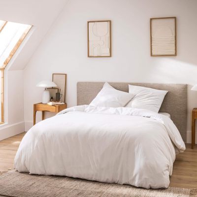 Housse de couette 260x240 cm + taies - 60 fils - Tissé teint