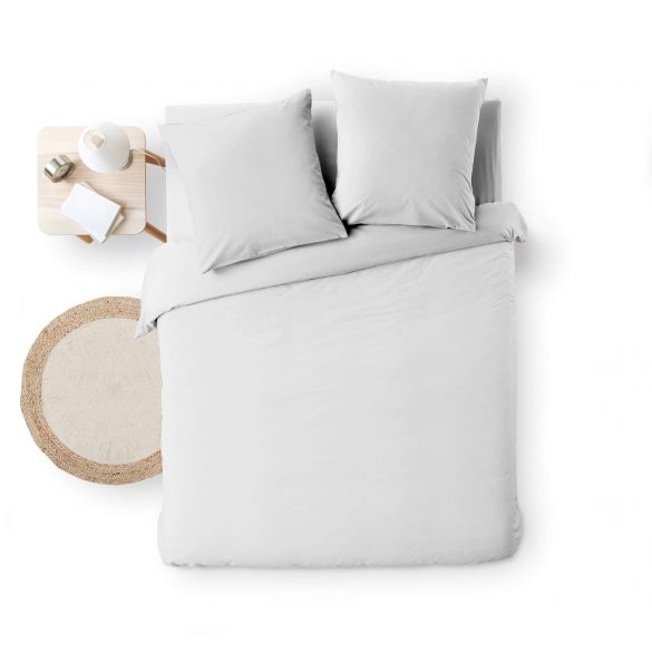 Housse de couette 260x240 cm + taies - 60 fils - Tissé teint