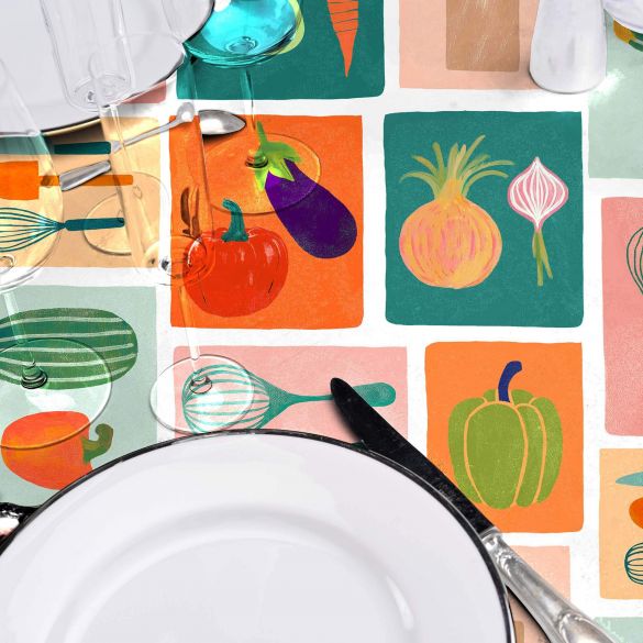 TOILE CIREE Rlx 1.40mx20m PVC IMPRIME MINESTRONE MULTICO