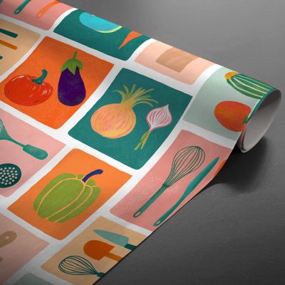 TOILE CIREE Rlx 1.40mx20m PVC IMPRIME MINESTRONE MULTICO