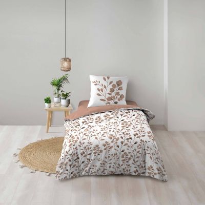 Housse de couette 140x200 cm + taie - 57 fils - Feuillage