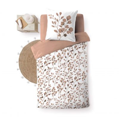 Housse de couette 140x200 cm + taie - 57 fils - Feuillage