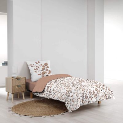 Housse de couette 140x200 cm + taie - 57 fils - Feuillage