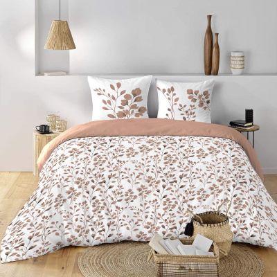 Housse de couette 200x200 cm + taies - 57 fils - Feuillage
