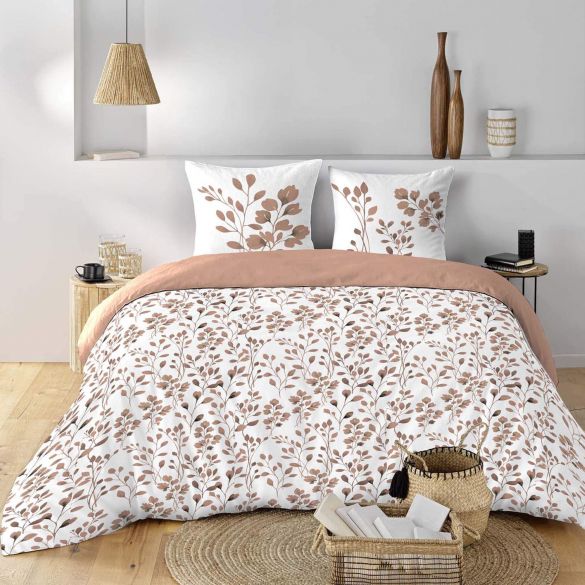 Housse de couette 200x200 cm + taies - 57 fils - Feuillage