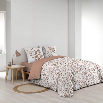 Housse de couette 200x200 cm + taies - 57 fils - Feuillage