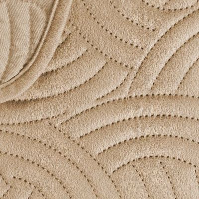 Couvre lit matelassé - 240x260 cm - Effet velours - Uni Solange