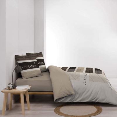 Housse de couette - 200 x 200 cm + taies - Bambou - Choco