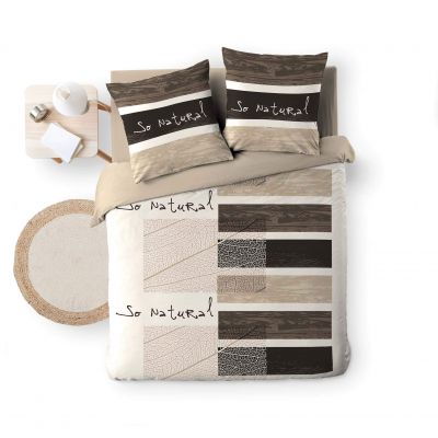 Housse de couette - 200 x 200 cm + taies - Bambou - Choco