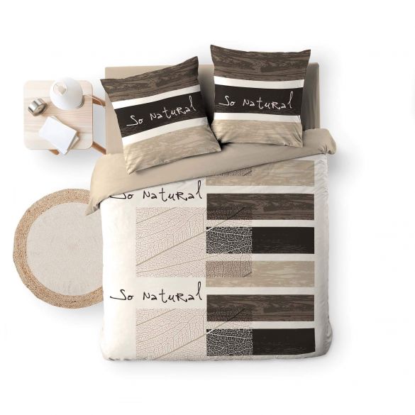 Housse de couette - 240 x 260 cm + taies - Bambou - Choco