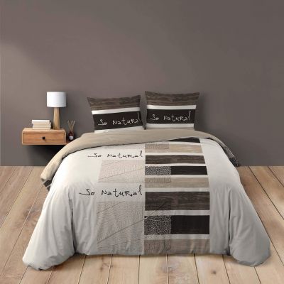 Housse de couette - 240 x 260 cm + taies - Bambou - Choco