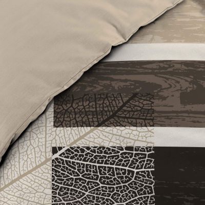Housse de couette - 240 x 260 cm + taies - Bambou - Choco