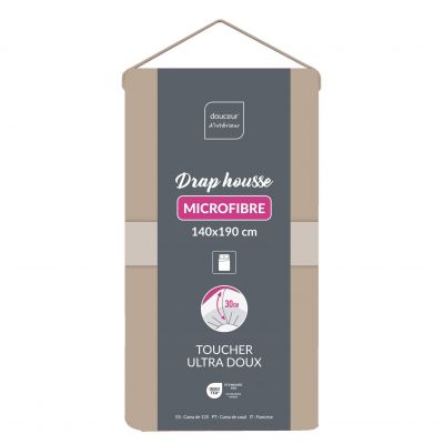 Drap housse 140x190 cm - Microfibre - Bonnet 30 cm