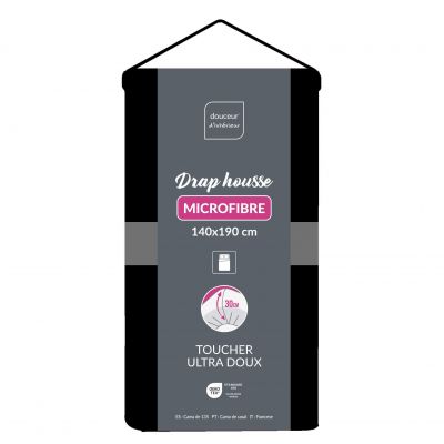 Drap housse 140x190 cm - Microfibre - Bonnet 30 cm