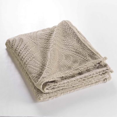 Plaid flanelle 125x150 cm - Relief feuillage