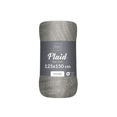 Plaid flanelle 125x150 cm - Relief feuillage