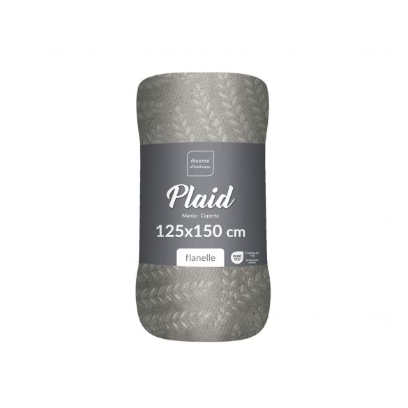 Plaid flanelle 125x150 cm - Relief feuillage