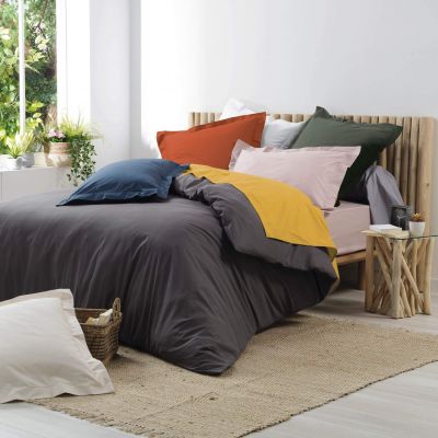 Drap housse 180x200 cm - Percale 100% coton - Bonnet 30 cm